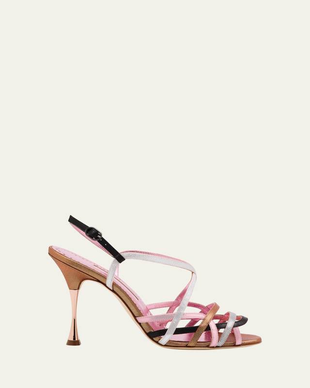 Rayaah Multicolor Strappy Slingback Sandals